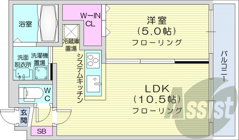 1LDK、都市ガス、エアコン、ネット無料