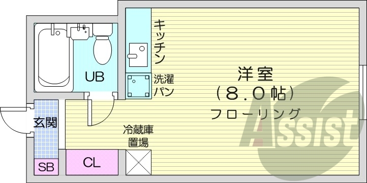 1R、都市ガス、収納スぺース、洗面台、インターホン