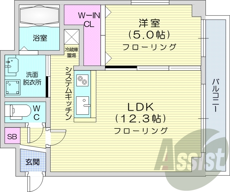 1LDK、エアコン、ペット可、角部屋、オートロック、