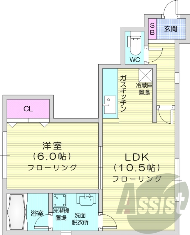 1LDK、エアコン、クローゼット、モニタ付インターホン