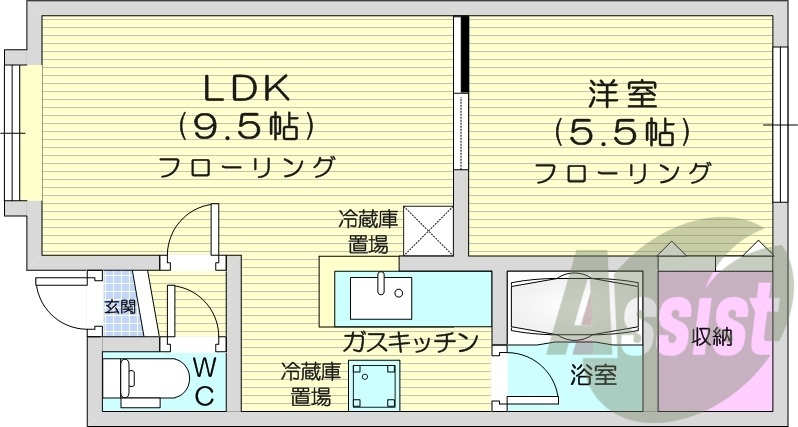 1LDK、ペット対応、ネット無料、宅配ボックス