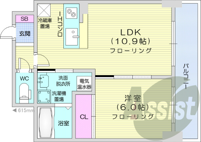 1LDK、クローゼット、シューズボックス