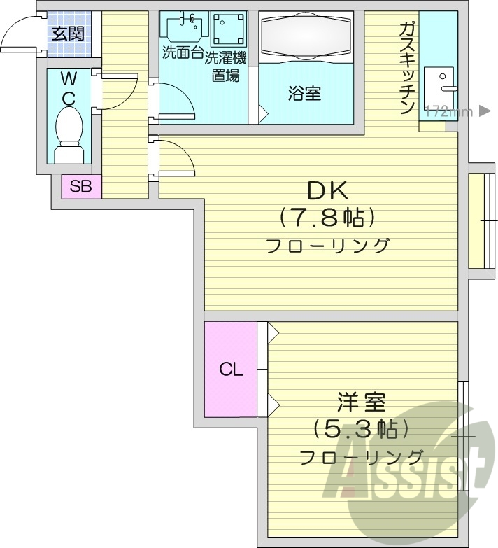 1LDK、テレビモニターホン、灯油暖房、収納