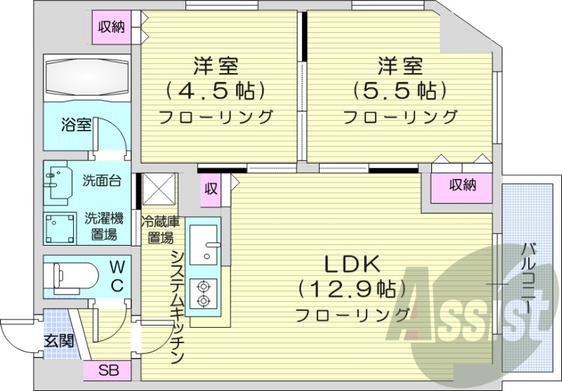 4階の間取り図