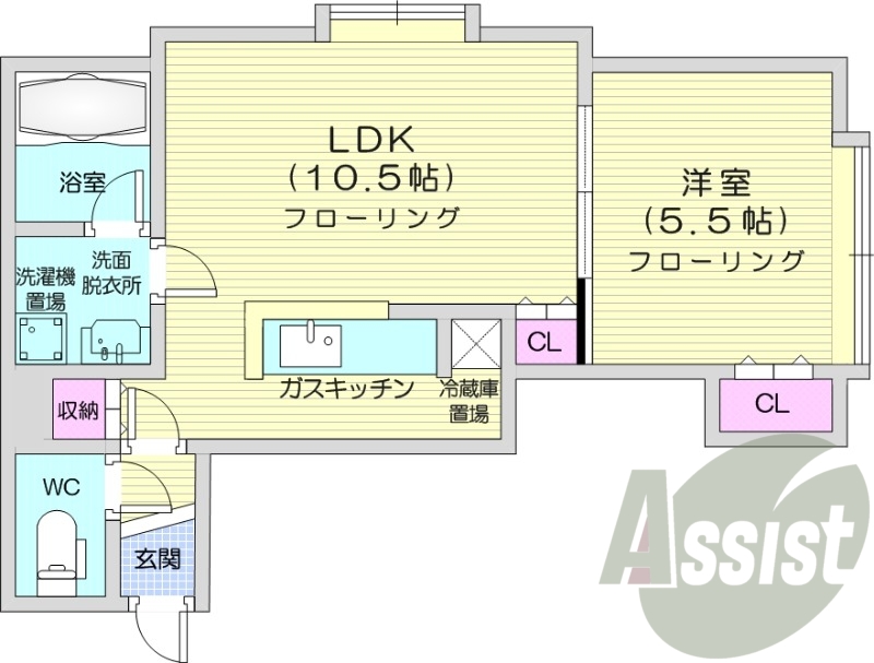 1LDK、TVインターホン、シャワートイレ、独立洗面台