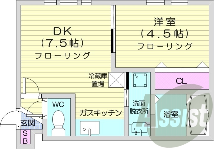 1DK、エアコン、灯油暖房、ネット無料、ペット可