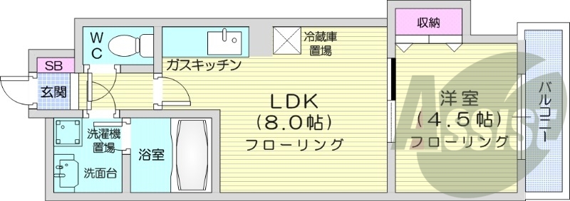 1LDK、エアコン、灯油暖房、ネット使用料不要