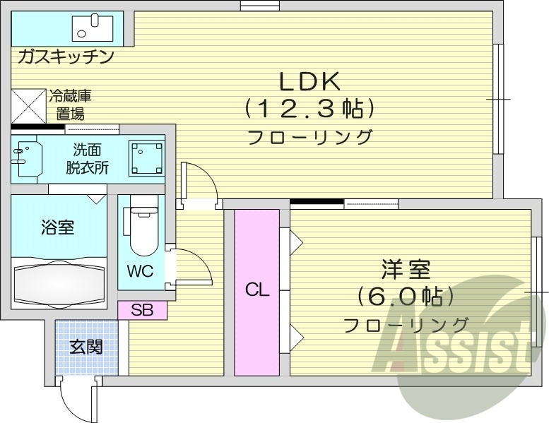1LDK、角部屋、トランクルーム、オートロック
