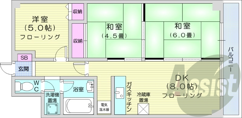 2階の間取り図