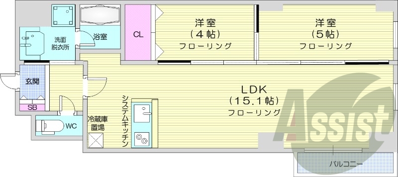 2LDK、オール電化、シャンプードレッサー、エアコン