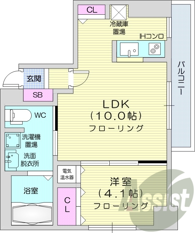 1LDK、オートロック、デザイナーズ、オール電化、IHコンロ