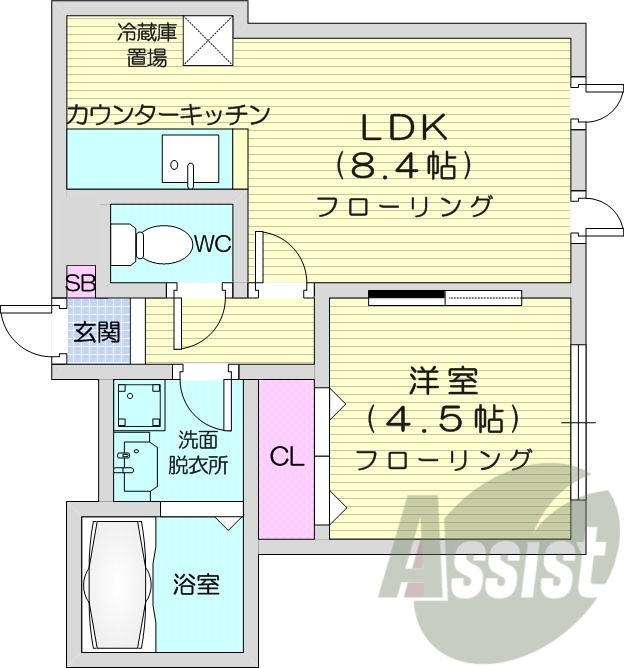 1LDK、ペット可、灯油暖房、トランクルーム