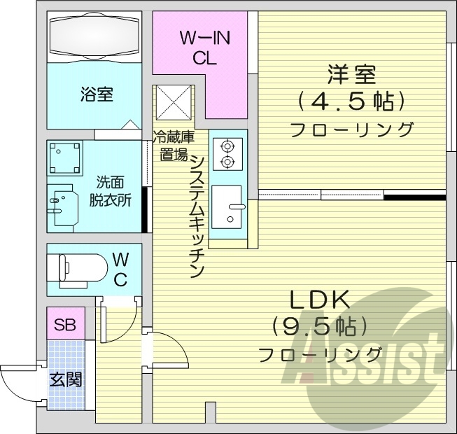 1LDK、システムキッチン、浴室乾燥機、灯油暖房、ネット無料