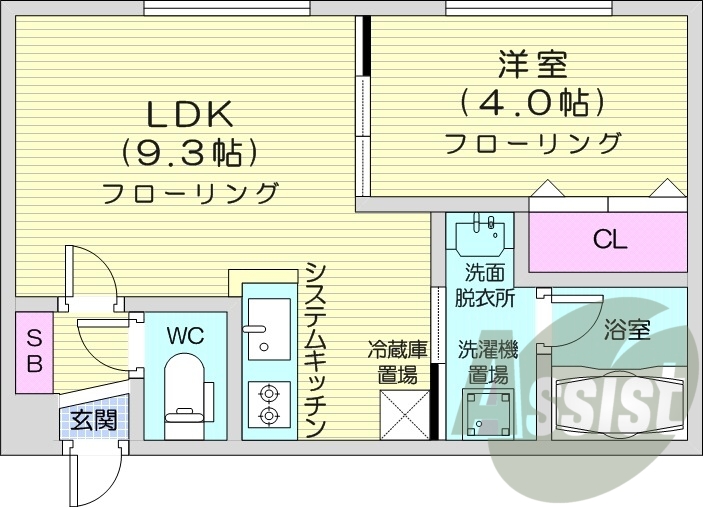 1LDK、ガスリミット、エアコン、浴室乾燥機、ネット無料