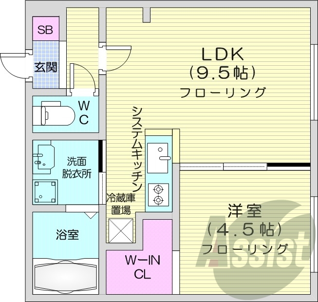1LDK、システムキッチン、浴室乾燥機、灯油暖房、ネット無料