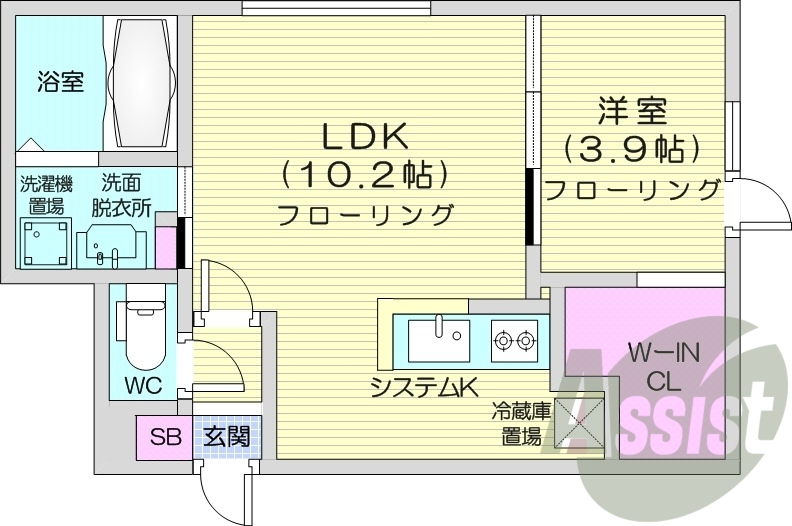 1LDK、エアコン、システムキッチン、灯油暖房