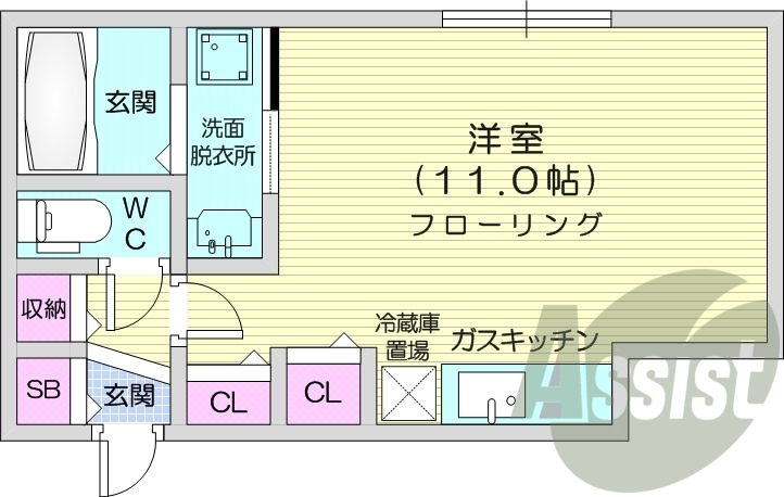 1R、オートロック、エアコン、ネット無料、宅配ボックス