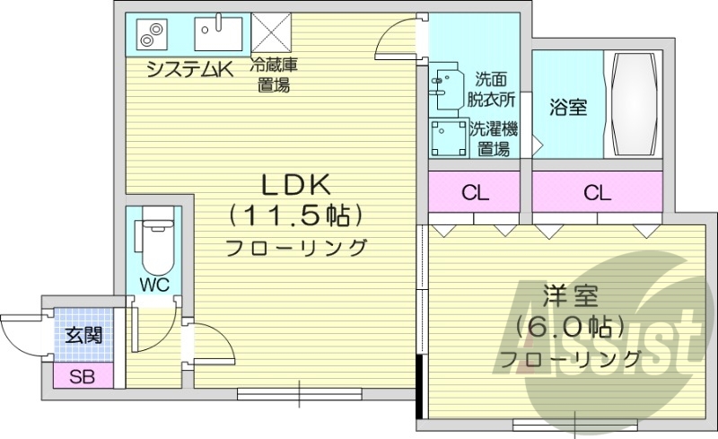 1LDK、エアコン、電気コンロ、シャワートイレ、オール電化