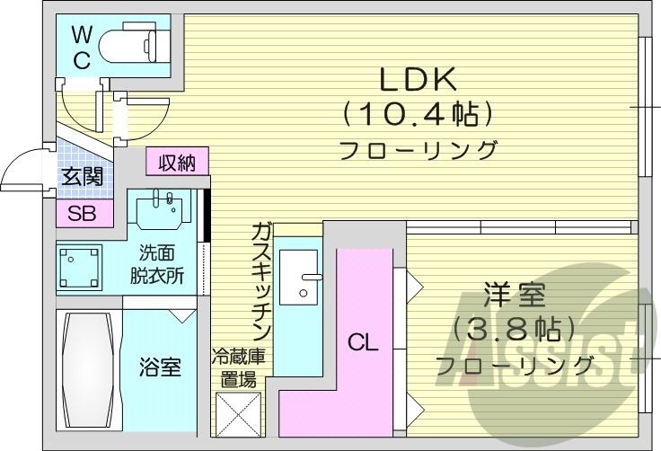 １LDK、エアコン、ネット無料、宅配BOX