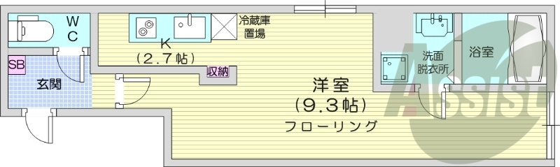 1K、IHクッキングヒーター、ネット無料、シャワートイレ