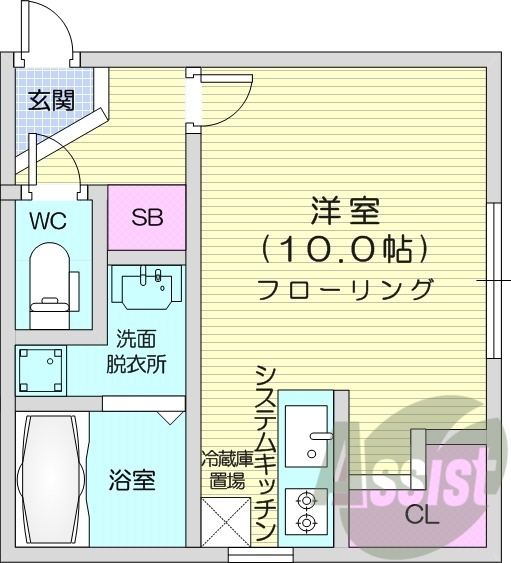 1K、エアコン、インターネット無料、宅配ボックス