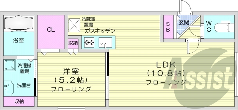 1LDK、エアコン、宅配ボックス、オートロック、ネット無料