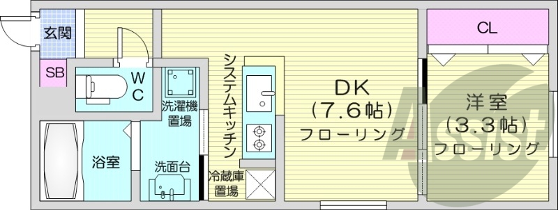 1LDK、エアコン、灯油暖房、角部屋、ネット無料
