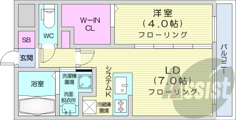 1LDK、システムキッチン、エアコン、デザイナーズ