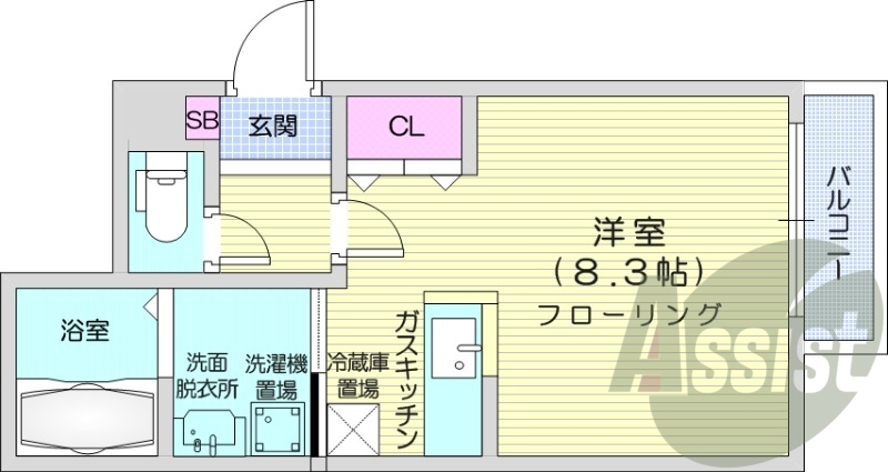 1K、エアコン、灯油暖房、インターネット無料