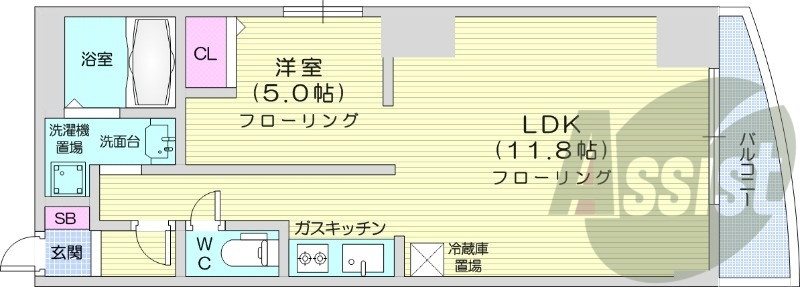 1LDK、オートロック、角部屋、シャンプードレッサー