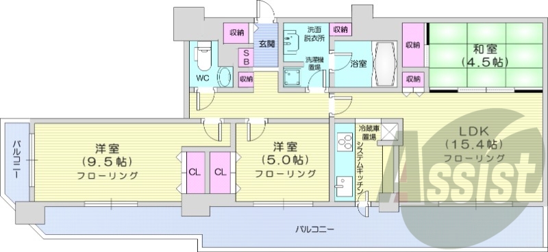 3LDK、ペット可、システムキッチン、食洗器、都市ガス
