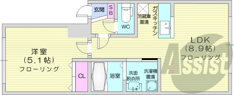 1LDK、ロードヒーティング、トランクルーム、ネット無料
