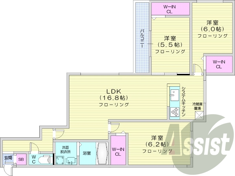 2階の間取り図