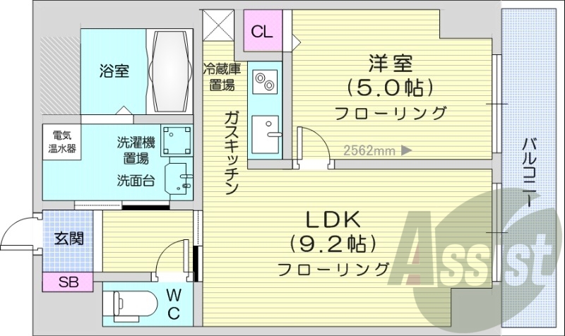 1LDK、オール電化、オートロック、防犯カメラ