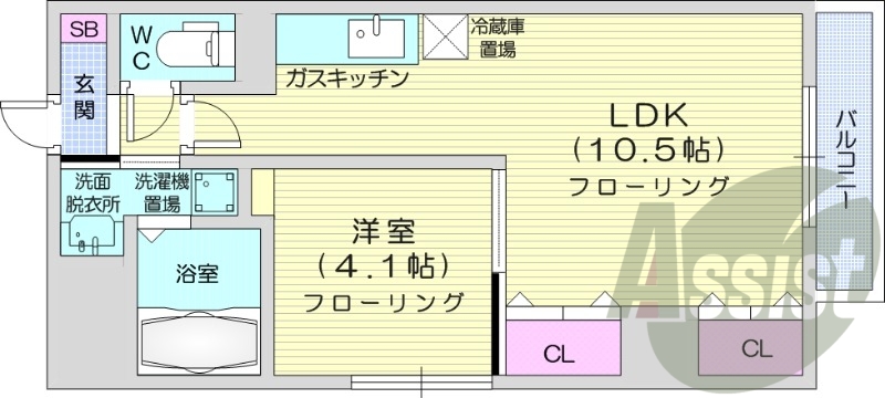 1LDK、灯油暖房、ネット無料、収納、宅配BOX