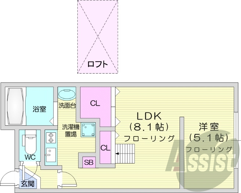 1LDK、オートロック、ロードヒーティング、灯油暖房