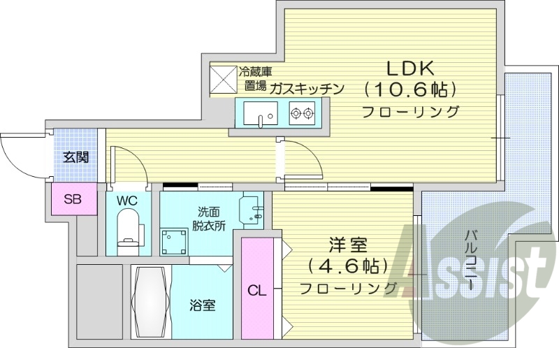 1LDK、モニターホン、灯油暖房、収納、宅配BOX