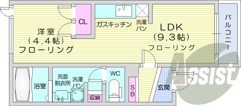 1LDK、ロードヒーティング、灯油暖房、収納