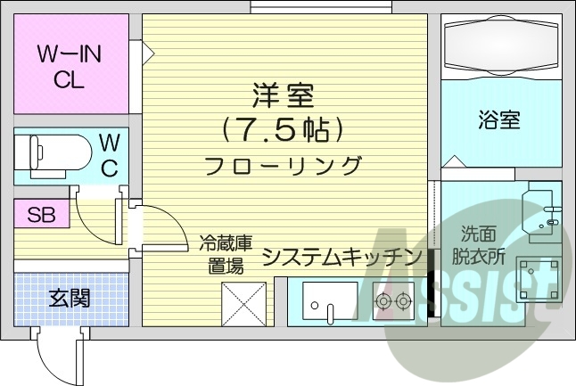 1R、エアコン、浴室乾燥機、灯油暖房、ネット無料