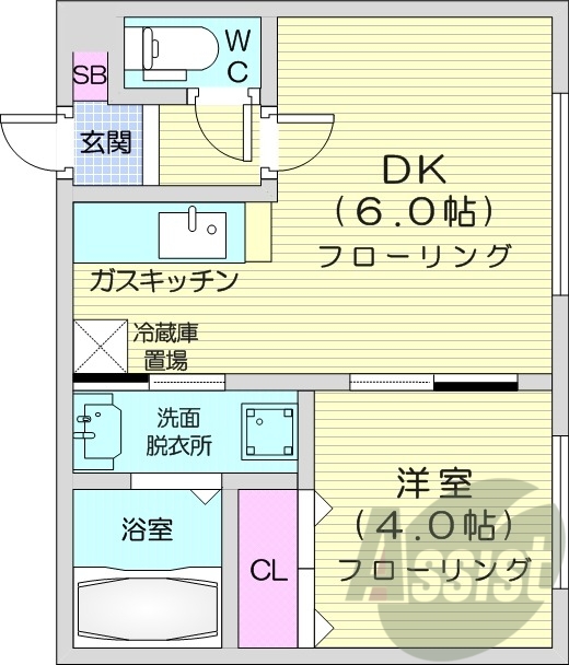 1LDK、エアコン、灯油暖房、バルコニー、宅配ボックス