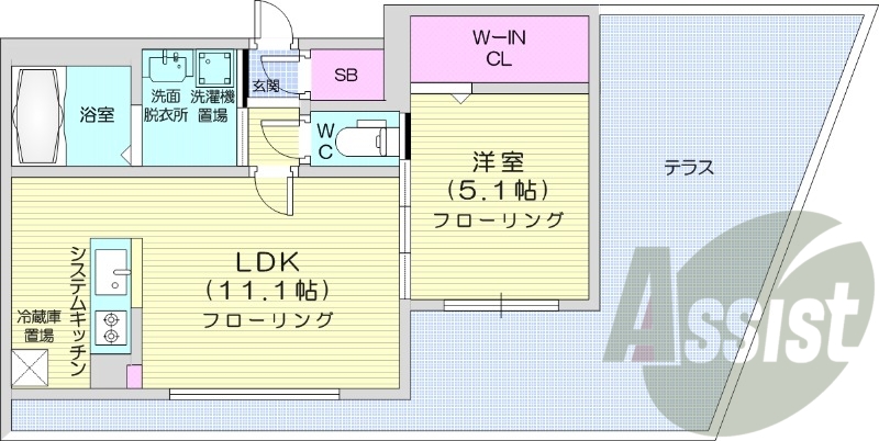 1LDK、エアコン、灯油暖房、ネット無料
