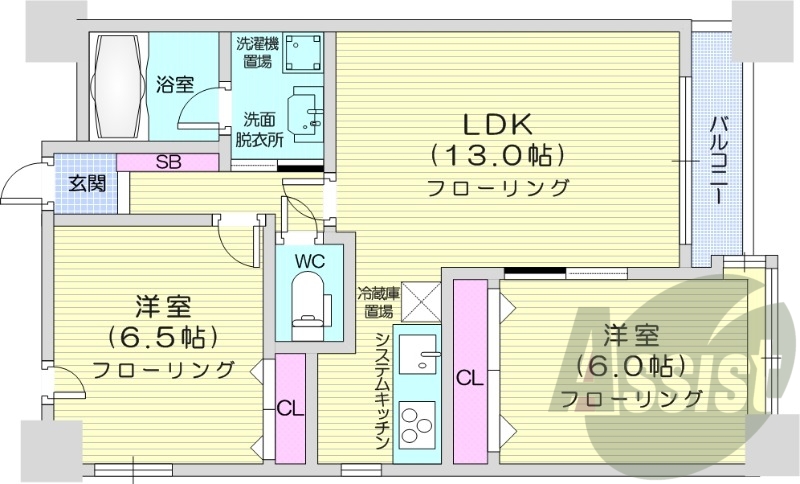 2LDK、オートロック、IHクッキングヒーター、防犯カメラ