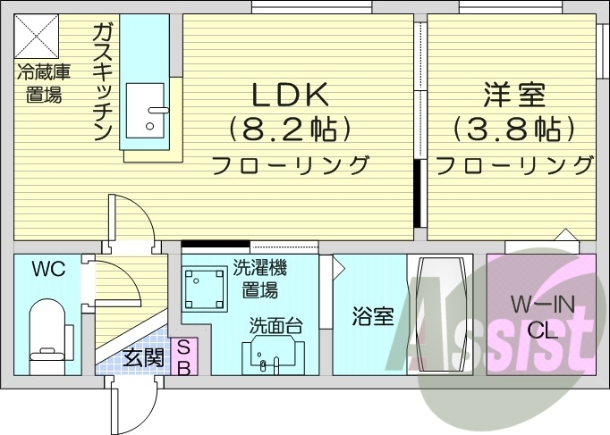 1LDK、デザイナーズ、エアコン、宅配BOX