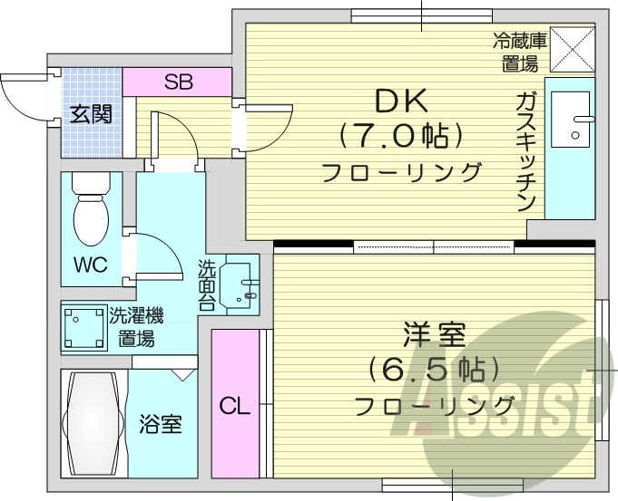 1DK、角部屋、最上階、灯油暖房、オートロック