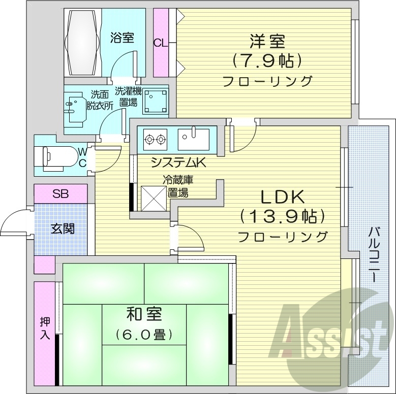 3LDK、都市ガス物件、収納スペース、シャンプードレッサー