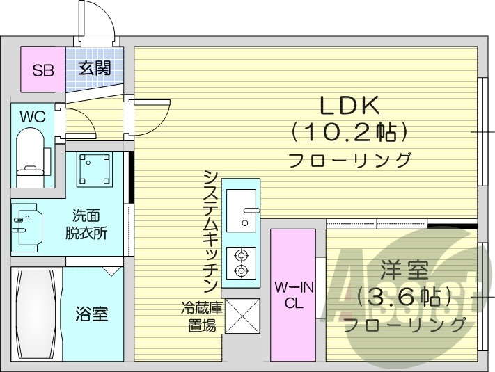 1LDK、ガスリミット、エアコン、ペット相談可