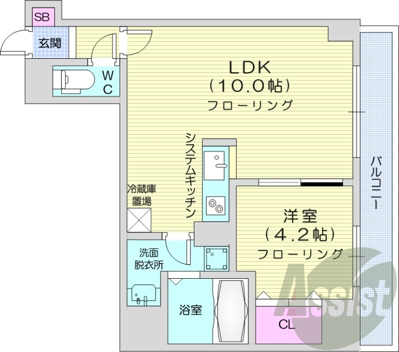 1LDK、灯油暖房、収納、モニターホン、洗濯機置場