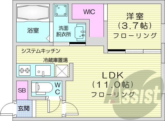 1LDK、エアコン、ウォークインクローゼット、宅配ボックス