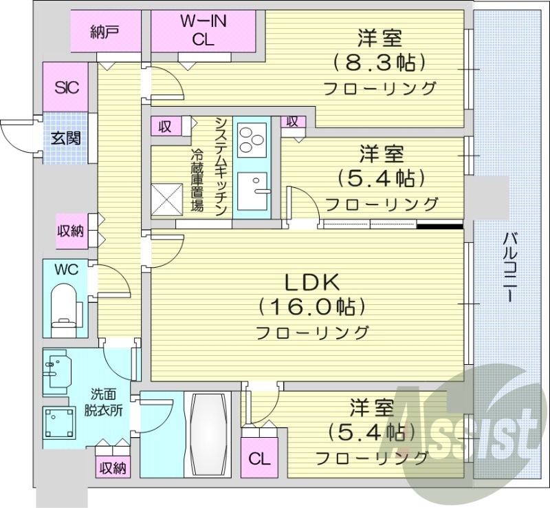 3LDK、分譲、食洗器、追い焚き、床暖房、システムキッチン