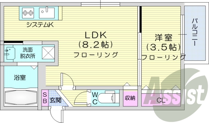 １LDK、インターネット無料、カメラ付インターホン